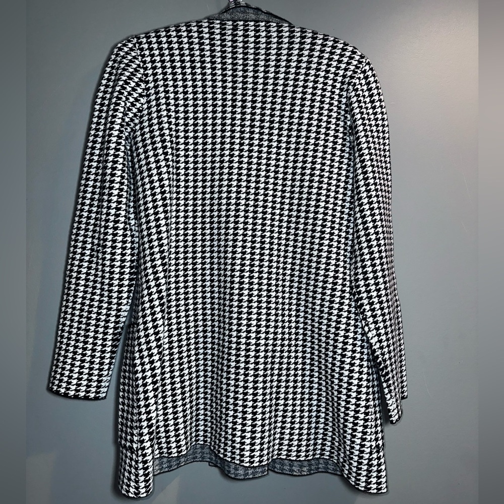 Marled Houndstooth Coatigan Jacket Soft Double Breasted Knit Size S - Picture 4 of 10